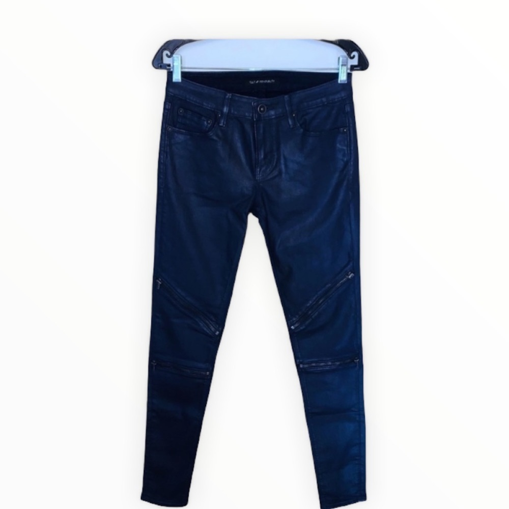 EUC Cult of Individuality Moto Mid Rise Coated Jeans